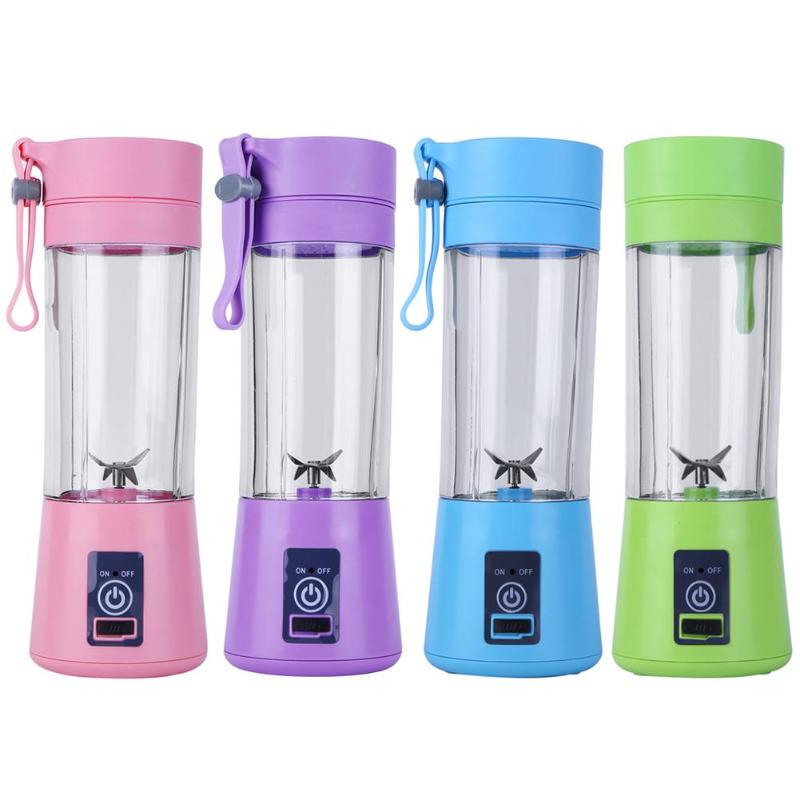USB Rechargeable Portable Mini Juicer Blender – 380ML 6-Blade Electric Blender Bottle for Juices, Shakes & Smoothies