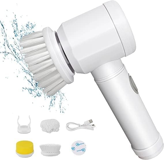 Electric Rotary Cleaning Brush with 3 Brush Heads – Portable Power Scrubber for Bathroom, Kitchen, Floor, Car & Shower Cleaning