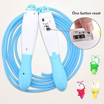 Adjustable Skipping Rope with Digital Jump Counter | Lightweight Plastic Handle Speed Rope for Fitness, Cardio & Weight Loss | Jump Rope for Men, Women & Kids — Blue (Free Size)