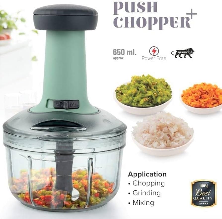Quick Push Vegetable Chopper 650ml | Fast & Easy Food Cutter for Kitchen