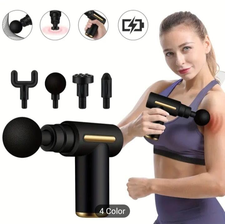 Electric Massage Gun for Full Body Pain Relief | 6-Speed Deep Tissue Massager for Neck, Shoulders, Back, Arms & Legs | 1800mAh Battery, Type-C Charging, 6 Attachments