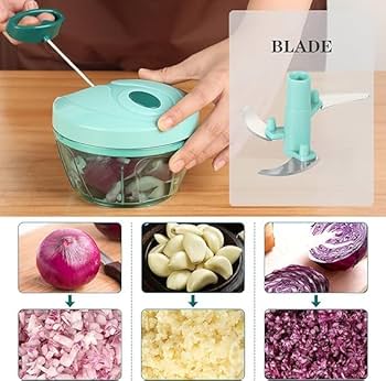 Manual Pull Cord Vegetable Chopper 450ml | Quick Chop Kitchen Tool for Fruits & Veggies