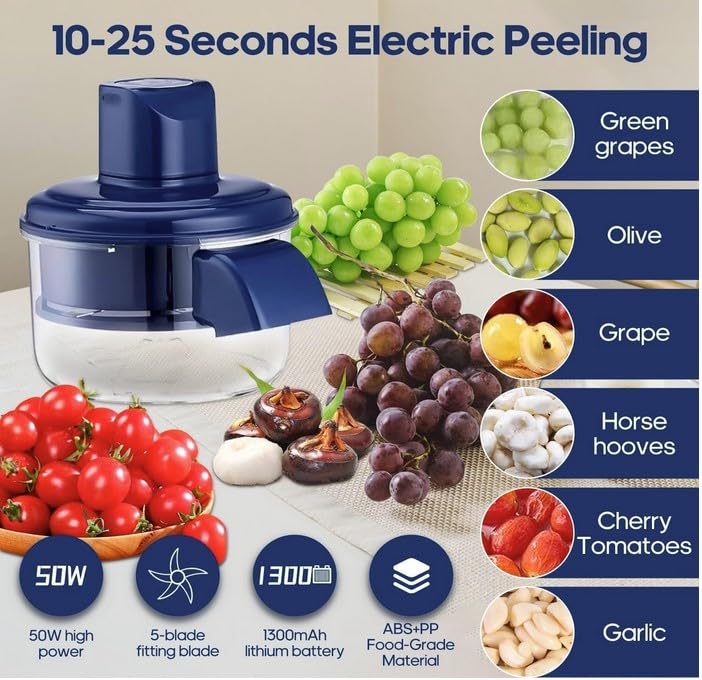 Automatic Electric Fruit Peeler Machine |  One-Touch | Grapes, Garlic & Cherry Tomato |  20x Faster Kitchen Prep