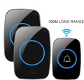 Wireless Doorbell Kit | Waterproof Door Bell with 1000 Feet Range | 60 Chime Tones & 5 Volume Levels | LED Flash Alert for Home, Office & Classroom — Black, Rechargeable (Free Size)