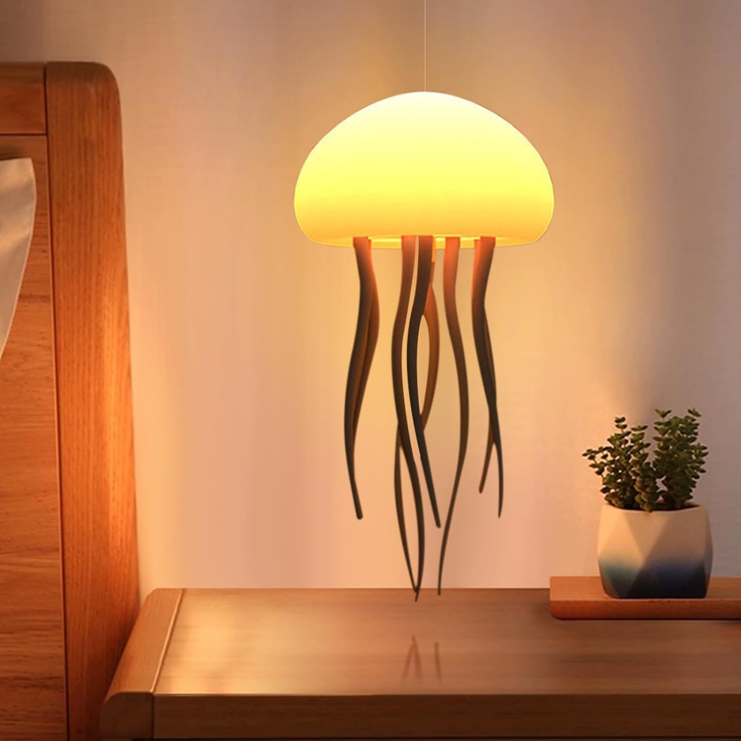 Jellyfish Night Lamp | 7 Colour Changing LED | Rechargeable Battery | Rotating Mode | Kids Room & Home Décor | Gift for Girls, Boys & Ocean Lovers