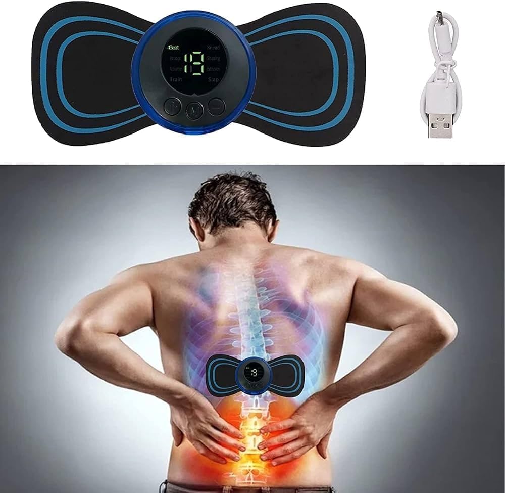 Mini Butterfly Body Massager Machine – Portable Electric Pulse Muscle Relaxer for Neck, Back, Arms & Legs