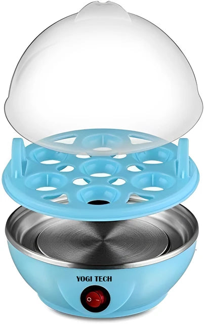 Electric Automatic Egg Boiler & Poacher | 7-Egg Capacity | Steaming, Boiling & Cooking | Auto Shut-Off Stainless Steel Egg Cooker for Home & Kitchen — Multicolor (Pack of 1)