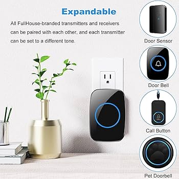 Wireless Doorbell Kit | Waterproof Door Bell with 1000 Feet Range | 60 Chime Tones & 5 Volume Levels | LED Flash Alert for Home, Office & Classroom — Black, Rechargeable (Free Size)
