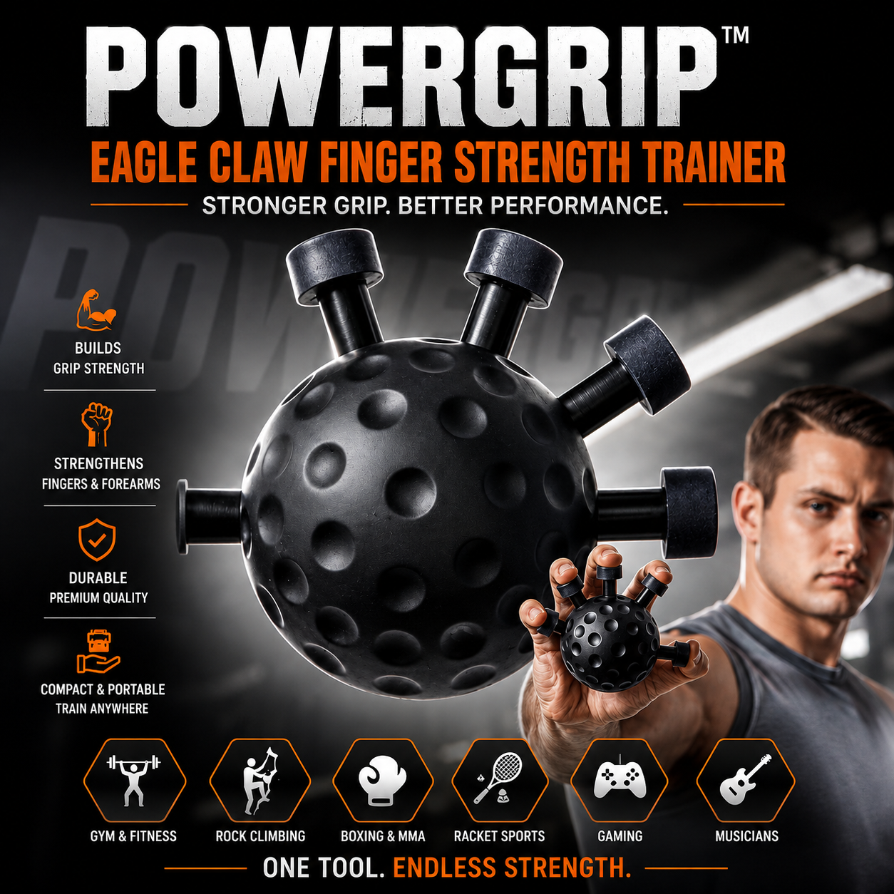 PowerGrip™ Eagle Claw Finger Strength Trainer | Hand, Wrist & Forearm Exerciser