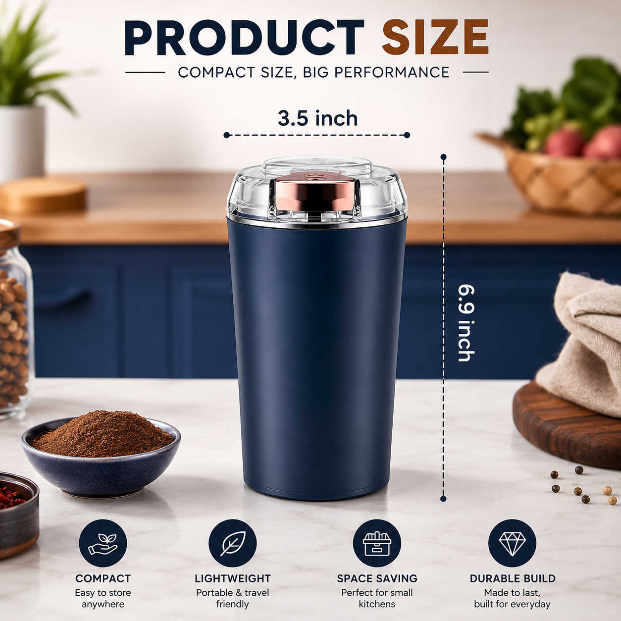 Mini Electric Multipurpose Grinder for Kitchen | Mini Masala, Coffee Bean & Dry Fruit Grinder