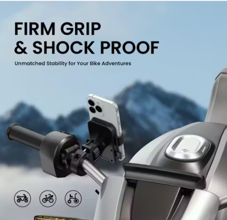 360° Bike Phone Mount Holder | Anti-Slip Mobile Stand for Bikes & Scooters (Universal Fit)