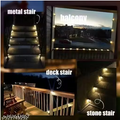 Pack of 4 Solar Powered LED Step Lights | Waterproof Outdoor Stair & Fence Lights for Garden, Balcony, Deck, Patio & Backyard — No Wiring Required