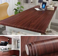 Dark Wood Grain Self-Adhesive Wallpaper Roll | Waterproof & Oil-Proof Vinyl Wall Sticker for Kitchen, Furniture, Wardrobe, TV Unit & Office — 45 cm × 200 cm (DIY Peel & Stick)