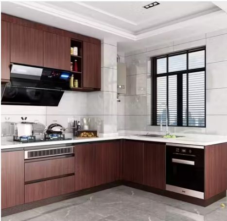 Dark Wood Grain Self-Adhesive Wallpaper Roll | Waterproof & Oil-Proof Vinyl Wall Sticker for Kitchen, Furniture, Wardrobe, TV Unit & Office — 45 cm × 200 cm (DIY Peel & Stick)