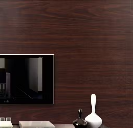 Dark Wood Grain Self-Adhesive Wallpaper Roll | Waterproof & Oil-Proof Vinyl Wall Sticker for Kitchen, Furniture, Wardrobe, TV Unit & Office — 45 cm × 200 cm (DIY Peel & Stick)