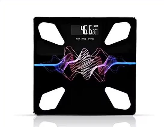 Digital Body Weight Weighing Scale | Thick Tempered Glass LCD Display | X-Design Bathroom Scale for Accurate Body Weight Measurement — Max 180kg Capacity, Black (Free Size)