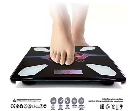 Digital Body Weight Weighing Scale | Thick Tempered Glass LCD Display | X-Design Bathroom Scale for Accurate Body Weight Measurement — Max 180kg Capacity, Black (Free Size)