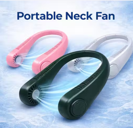 Portable Neck Fan Rechargeable | Bladeless Hands-Free Wearable Cooling Fan | 360° Adjustable USB Personal Fan for Men, Women & Kids — Travel, Office, Gym & Outdoor Summer Cooler (Multicolor)
