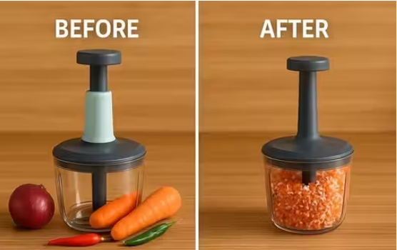 Quick Push Vegetable Chopper 650ml | Fast & Easy Food Cutter for Kitchen