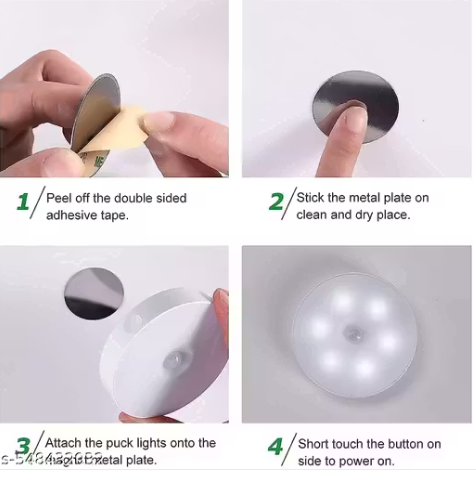 Motion Sensor Night Light with USB Charging | Wireless LED Body Induction Lamp for Wardrobe, Staircase, Cupboard, Bathroom & Bedroom — Auto On/Off (Pack of 1)