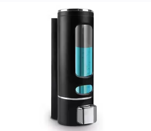 Premium Black Liquid Soap Dispenser | Wall-Mounted & Countertop Pump Bottle for Bathroom & Kitchen | Refillable Hand Wash, Dishwash & Sanitizer Dispenser — 1 Year Warranty (220ml, ABS Plastic)