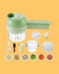 4 in 1 Portable Electric Vegetable Cutter Set – Multifunction Rechargeable Food Chopper, Slicer & Garlic Crusher for Kitchen