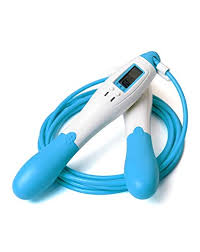 Adjustable Skipping Rope with Digital Jump Counter | Lightweight Plastic Handle Speed Rope for Fitness, Cardio & Weight Loss | Jump Rope for Men, Women & Kids — Blue (Free Size)