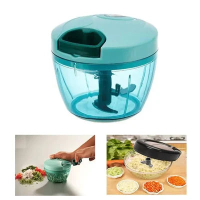 Manual Pull Cord Vegetable Chopper 450ml | Quick Chop Kitchen Tool for Fruits & Veggies