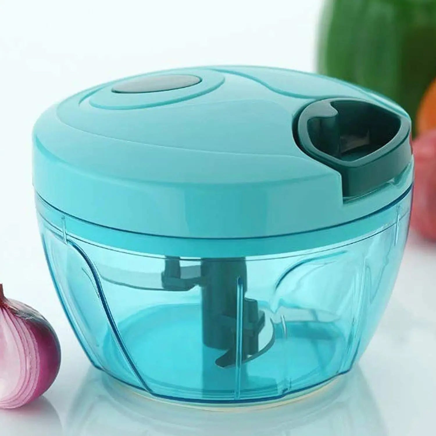Manual Pull Cord Vegetable Chopper 450ml | Quick Chop Kitchen Tool for Fruits & Veggies