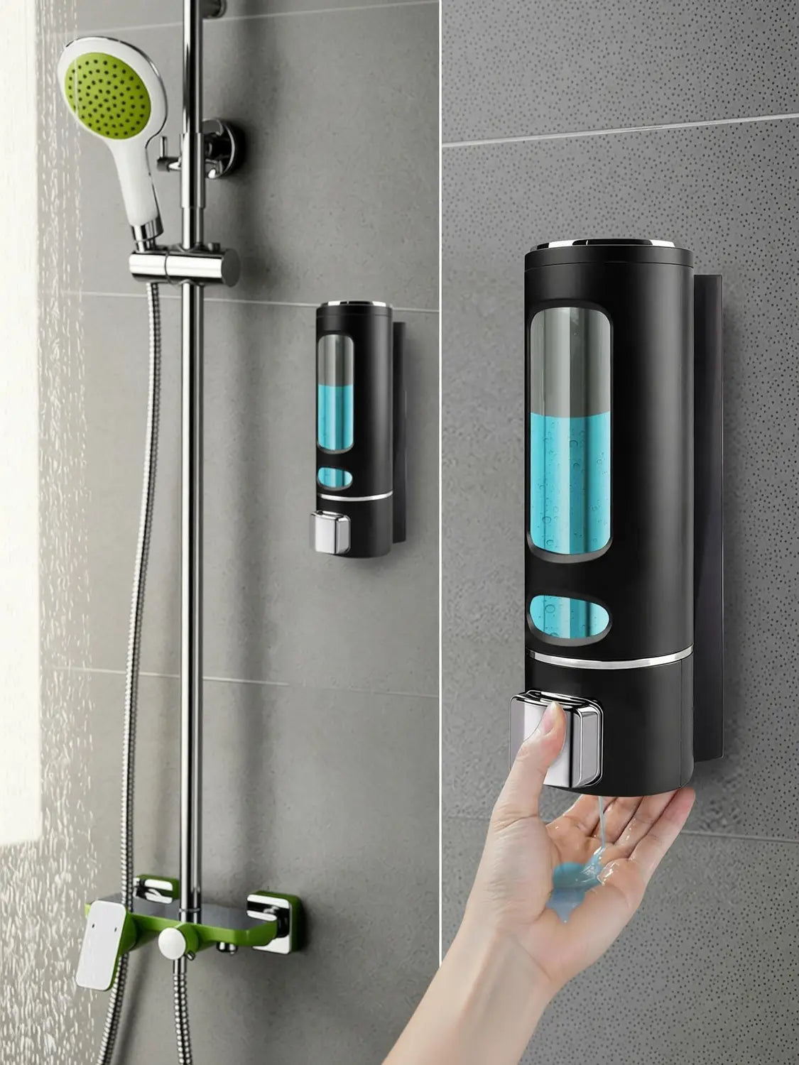 Premium Black Liquid Soap Dispenser | Wall-Mounted & Countertop Pump Bottle for Bathroom & Kitchen | Refillable Hand Wash, Dishwash & Sanitizer Dispenser — 1 Year Warranty (220ml, ABS Plastic)