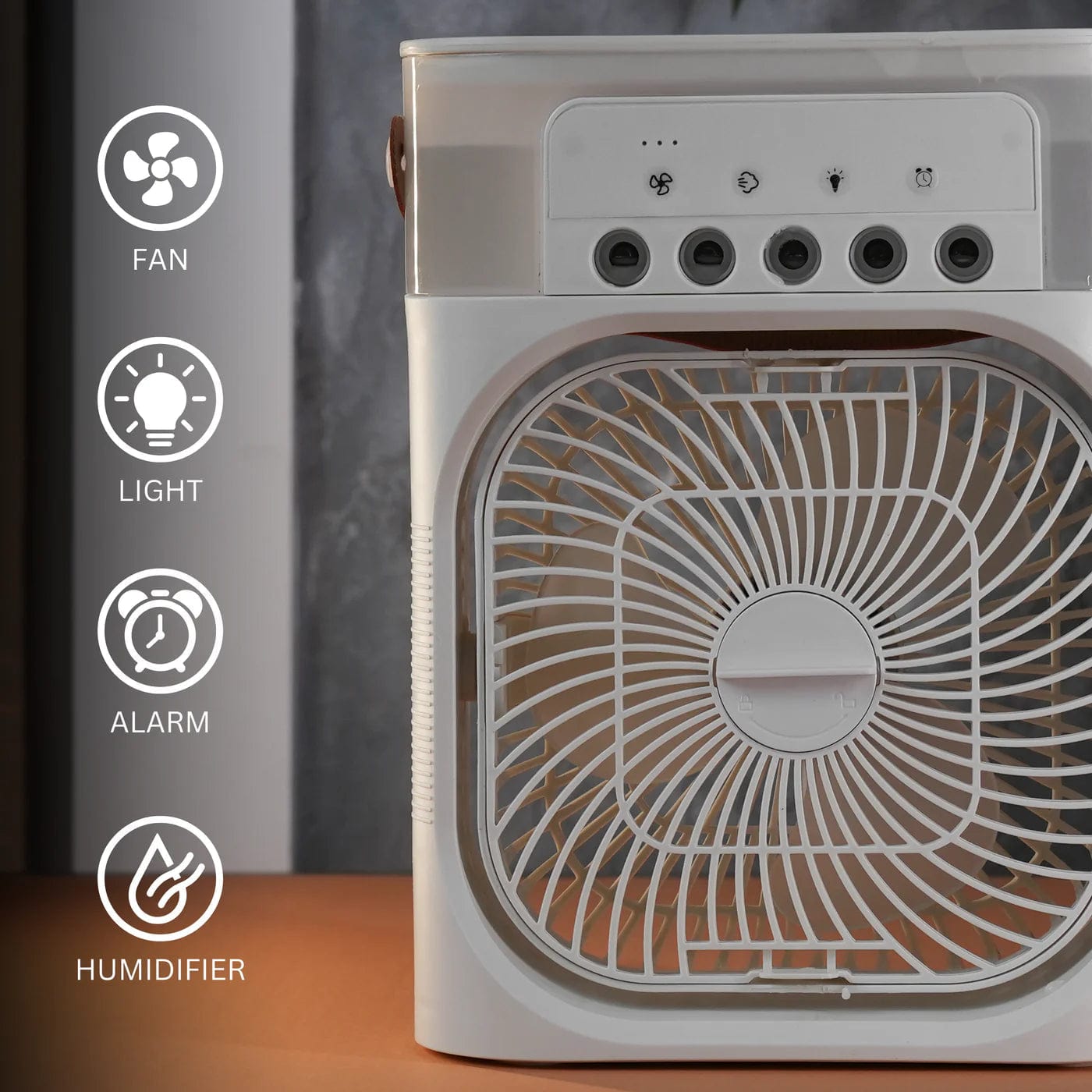 Mini Portable Air Cooler Fan with Mist | USB Rechargeable Personal AC for Desk & Room