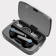 M19 TWS Wireless Earbuds with Power Bank Charging Case | Bluetooth 5.1, 12H Playtime, Water Resistant, LED Battery Display — True Wireless Stereo Earphones (Black)